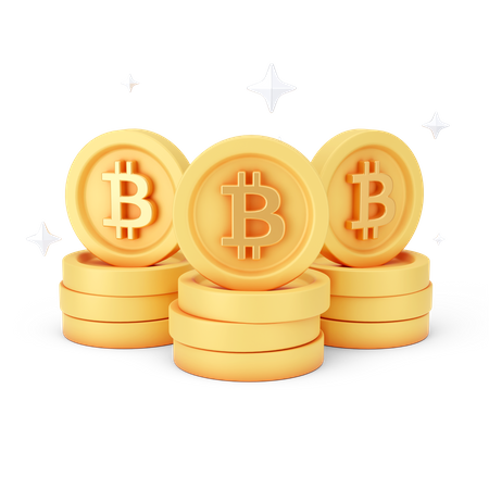 Bitcoin-Münzen  3D Icon