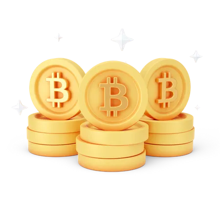 Bitcoin-Münzen  3D Icon