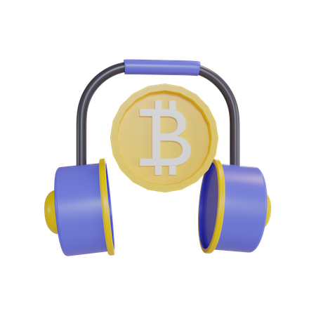 Bitcoin Music 3D Illustration