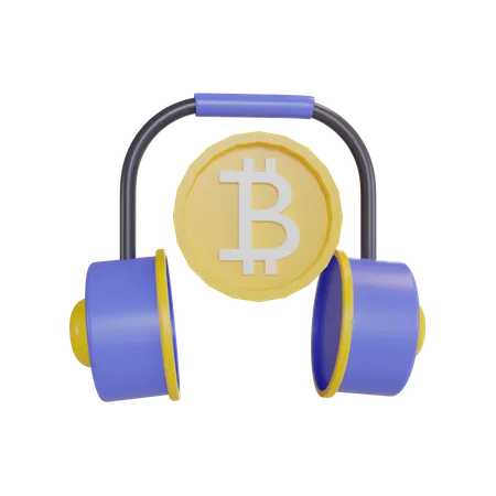 Bitcoin Music  3D Illustration