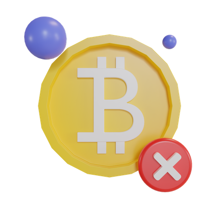 Bitcoin não aceito  3D Illustration