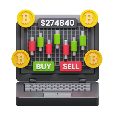 Negociação de bitcoins  3D Icon