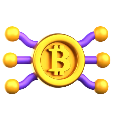 Bitcoin network  3D Icon