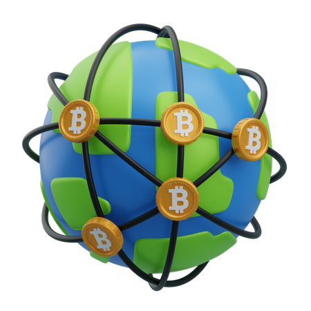 Bitcoin Network  3D Icon