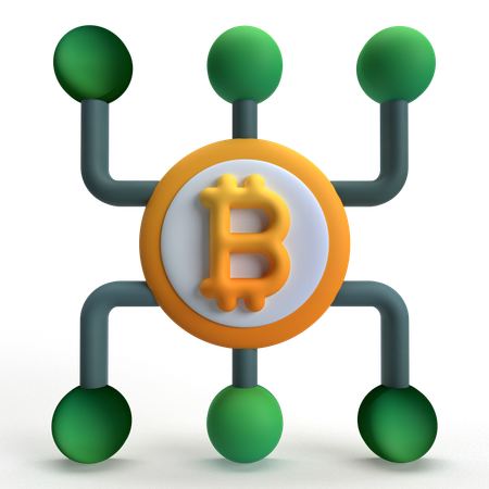 Bitcoin Network  3D Icon