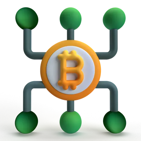 Bitcoin Network  3D Icon