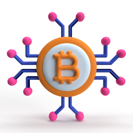 Bitcoin Network  3D Icon