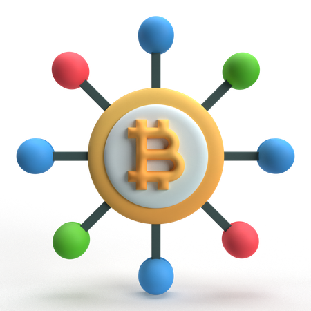 Bitcoin Network  3D Icon