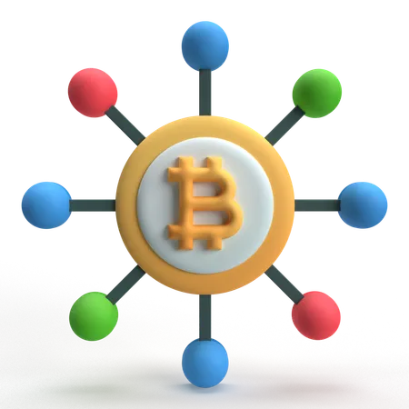 Bitcoin Network  3D Icon