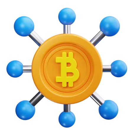 Bitcoin Network  3D Icon