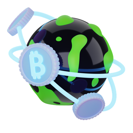 Bitcoin Network  3D Icon