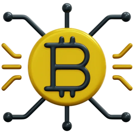 Bitcoin Network  3D Icon