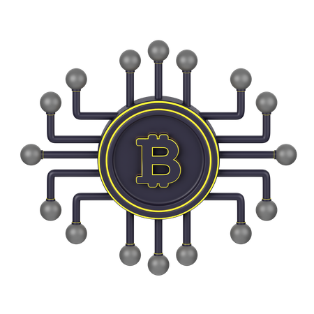 Bitcoin Network  3D Icon