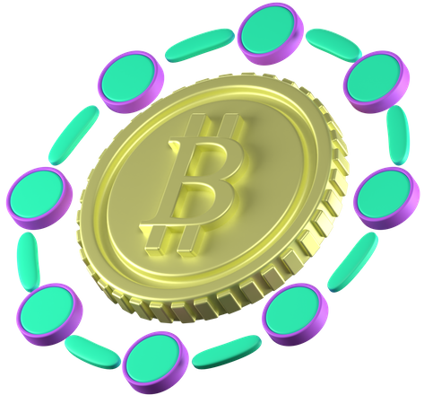 Bitcoin Network  3D Icon