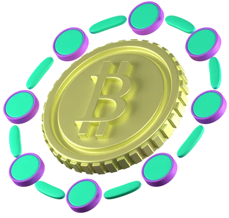 Bitcoin Network  3D Icon