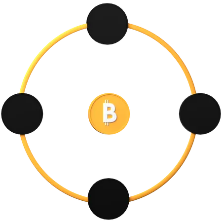 Bitcoin Network  3D Icon