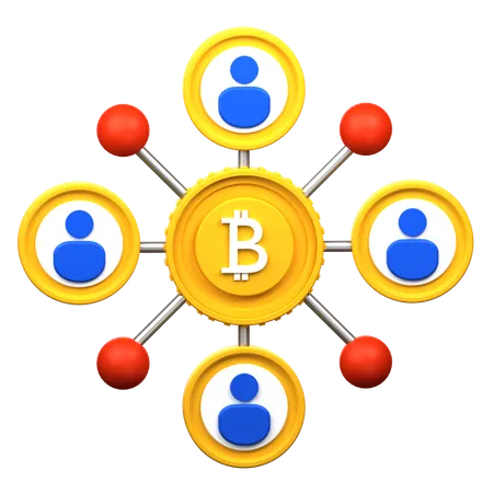 Bitcoin Network  3D Icon