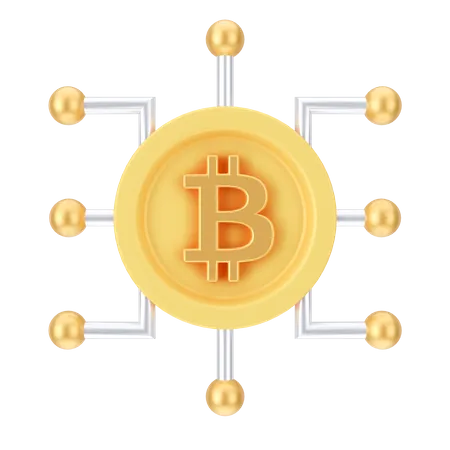 Bitcoin Network  3D Icon