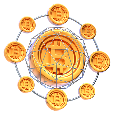 Bitcoin Network  3D Icon