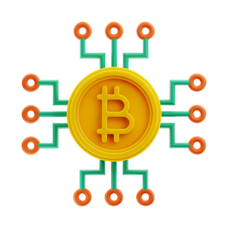 Bitcoin Network  3D Icon