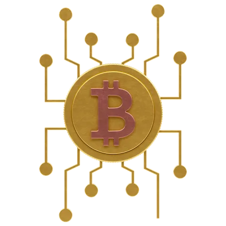 Bitcoin Network  3D Icon