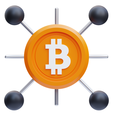 Bitcoin Network  3D Icon