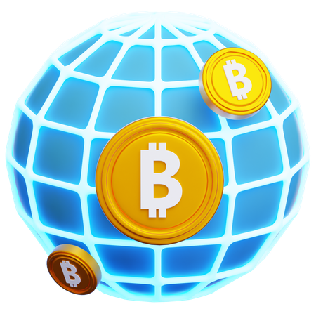 Bitcoin Network  3D Icon