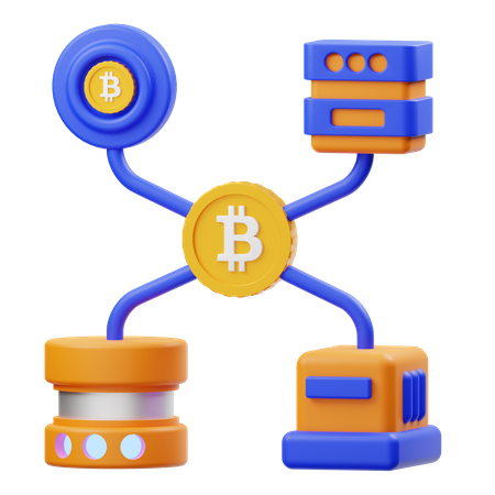 Bitcoin Network  3D Icon