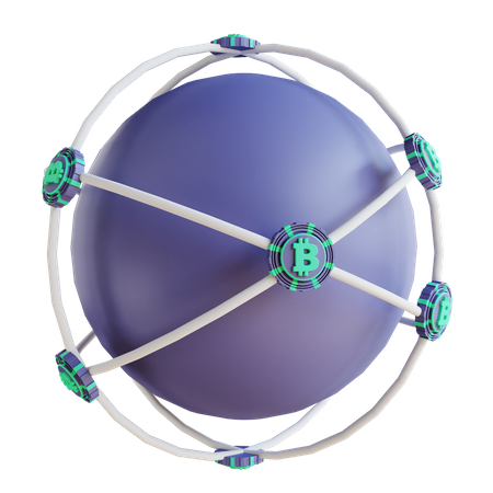 Bitcoin network  3D Icon