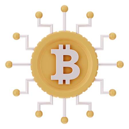 Bitcoin Network  3D Icon