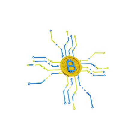 Bitcoin Network  3D Icon