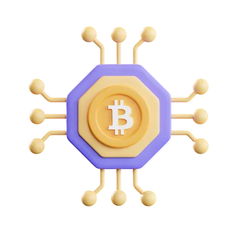 Bitcoin Network  3D Illustration