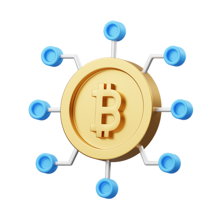 Bitcoin Network  3D Illustration