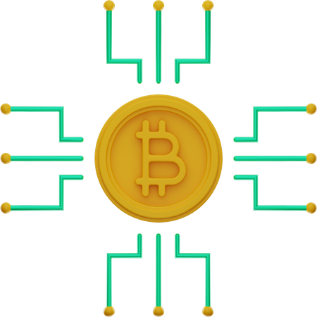 Bitcoin Network 3D Illustration