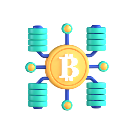 Bitcoin Network 3D Icon