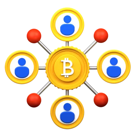 Bitcoin Network 3 D Icon Illustration 3D Icon