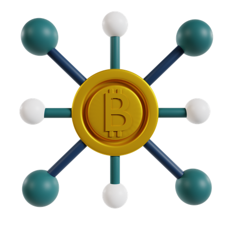 Bitcoin Network Node  3D Icon