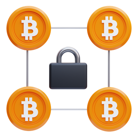 Bitcoin Network Security  3D Icon