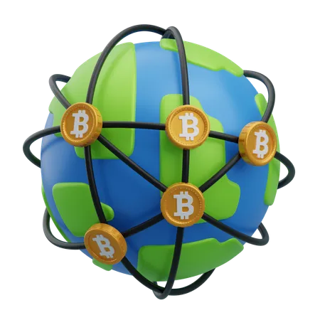 Bitcoin-Netzwerk  3D Icon