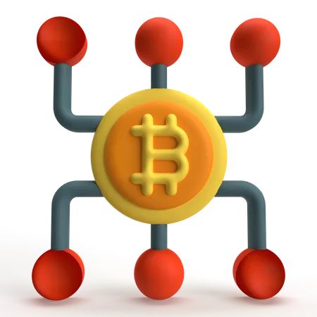 Bitcoin-Netzwerk  3D Icon