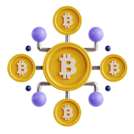 Bitcoin-Netzwerk  3D Icon