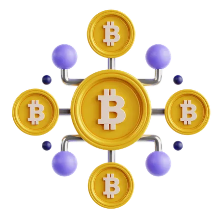 Bitcoin-Netzwerk  3D Icon