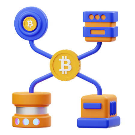 Bitcoin-Netzwerk  3D Icon