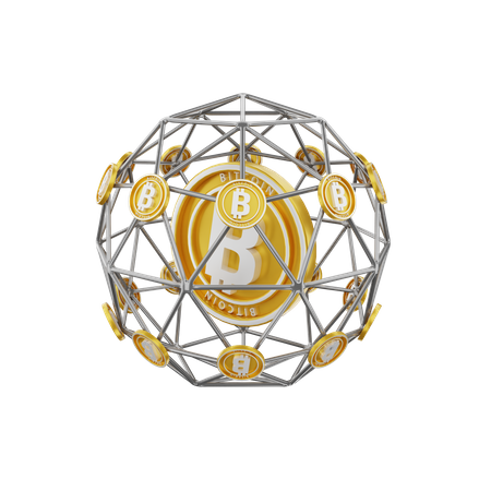 Bitcoin-Netzwerk  3D Icon