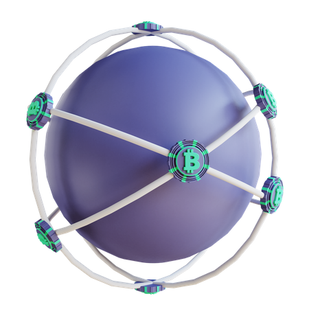 Bitcoin-Netzwerk  3D Icon