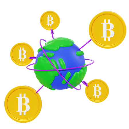 Bitcoin-Netzwerk  3D Illustration