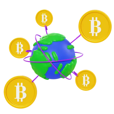 Bitcoin-Netzwerk  3D Illustration