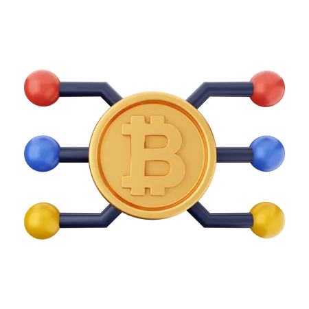 Bitcoin-Netzwerk  3D Icon