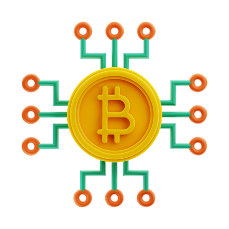 Bitcoin-Netzwerk  3D Icon