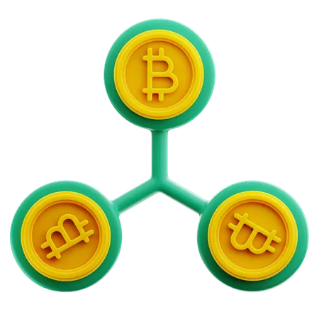 Bitcoin-Netzwerk  3D Icon